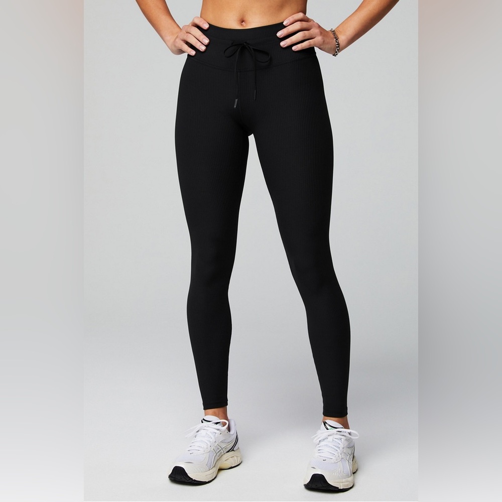 🩷NWT FABLETICS Oasis Rib High-Waisted Legging - Small Black